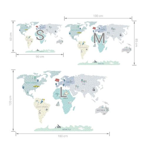Pastelowe zidne naljepnice karta M tirkizne slika 2