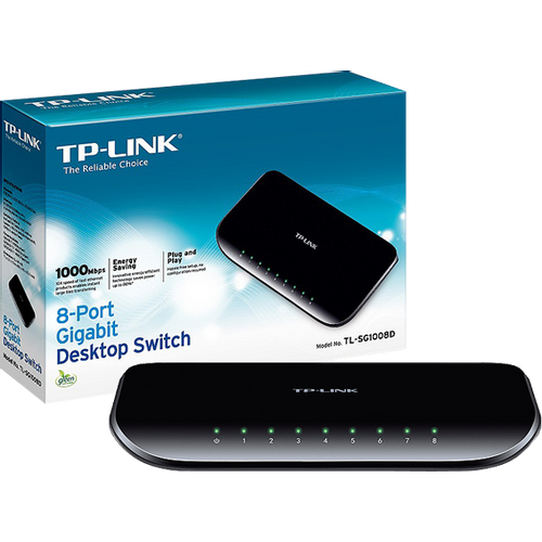 TP-LINK 8-Portni desktop switch, 5 x 10/100/1000 - TL-SG1008D slika 1