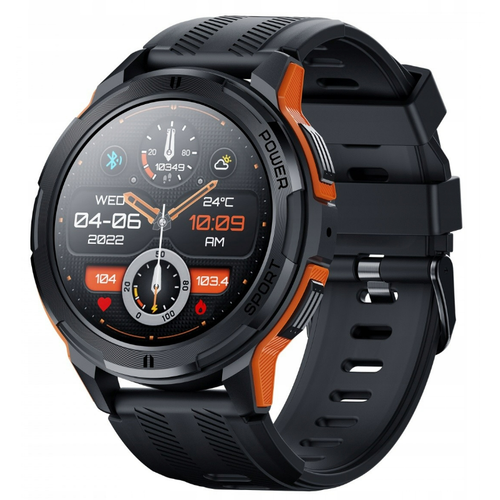 Oukitel BT10 Smart Watch Sport Rugged 410mAh/Heart rate/SpO2/Accelerometer/crno narandzasti slika 1