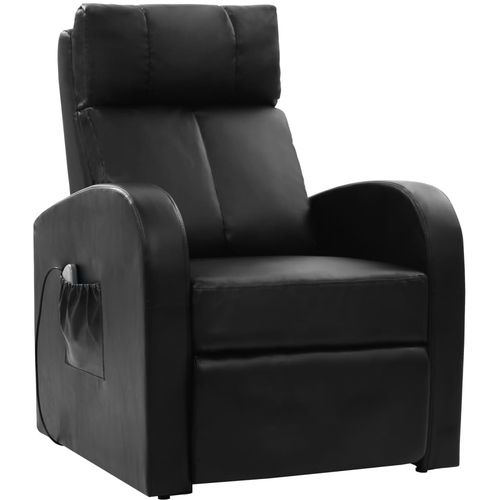 Masažna stolica od umjetne kože crna slika 40