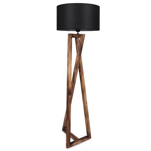 Maçka Yanık Ahşap Lambader Silindir Hasır Siyah Abajurlu Brown
Black Floor Lamp slika 4