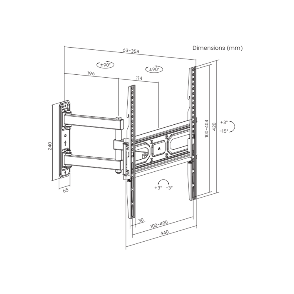 SBOX Zidni stalak PLB-3644-2 (32-55"/35kg/400x400) slika 6
