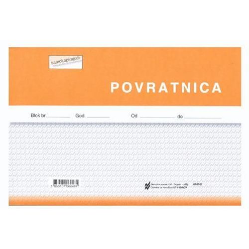 I-19/NCR POVRATNICA; Blok 3 x 50 listova, 21 x 14,8 cm slika 2