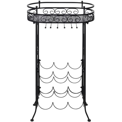 Stalak za Vino s Držačem Čaša za 9 Boca Metalni slika 17