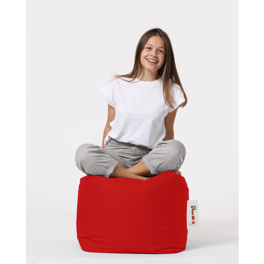 Crveni Kvadratni Pouf - Vrtne Pufne slika 2