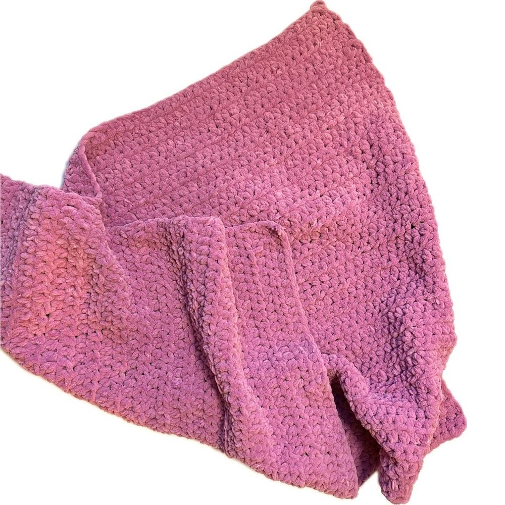AMEA Pletena dekica Puffy 70x80cm, Pink slika 2