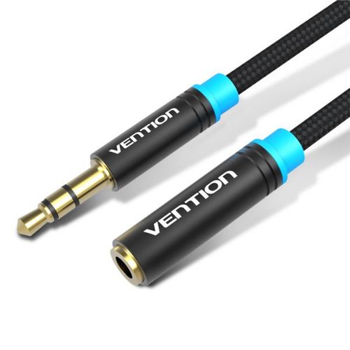 Vention Cotton Braided 3.5mm Audio Extension Cable 5M Black slika 1