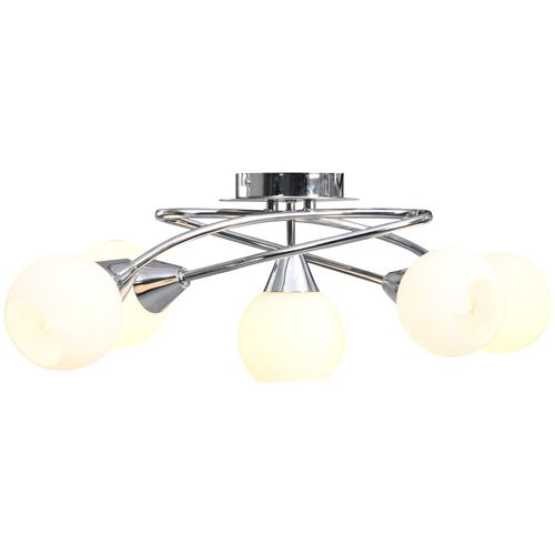 Stropna svjetiljka s keramičkim sjenilima 5 žarulja E14 bijela slika 25