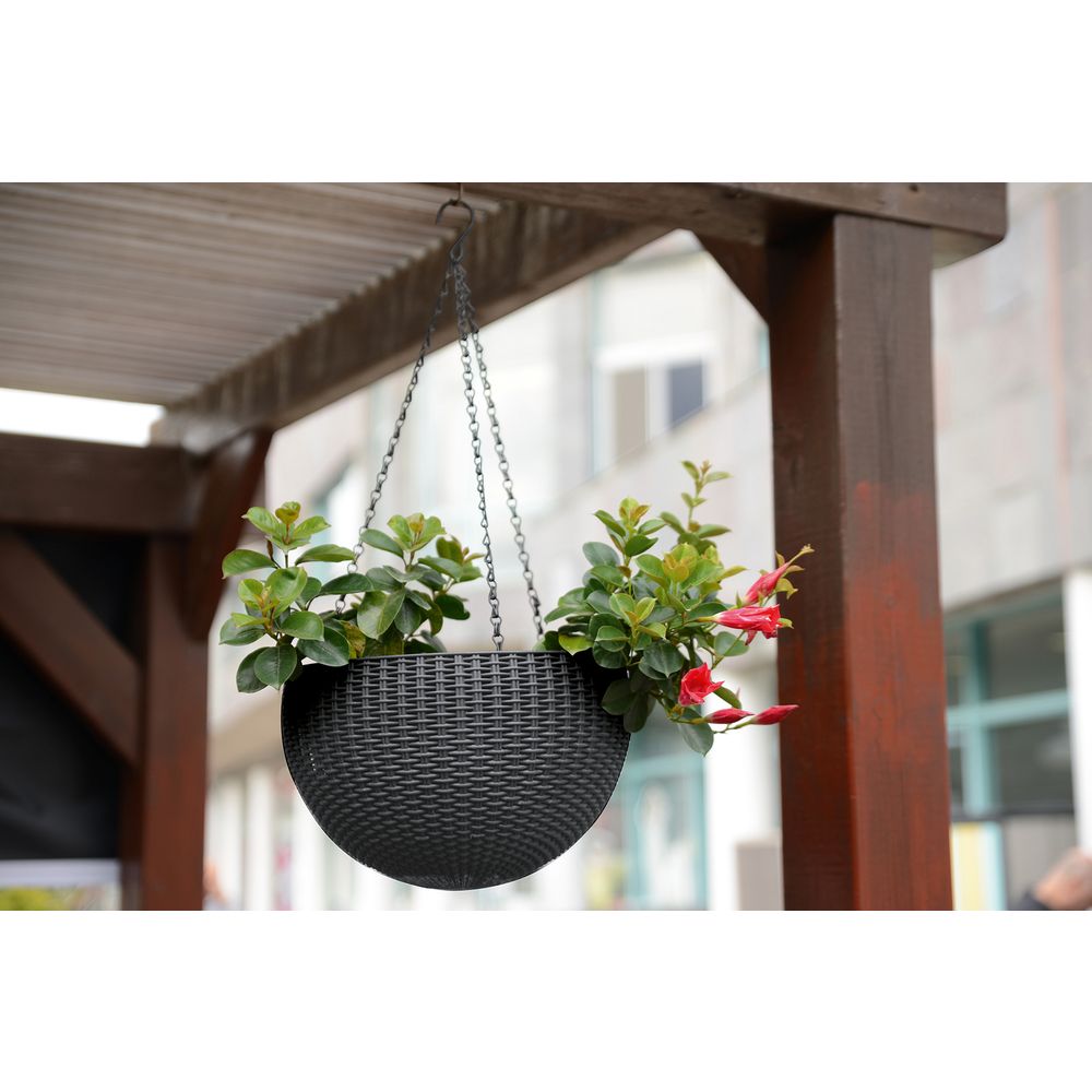 Keter saksija viseća 35x35x22 cm rattan - siva  slika 2