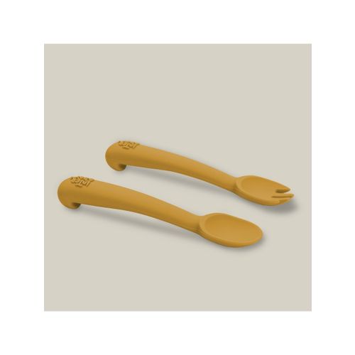 InterBaby silikonski set pribora za jelo Earth Ocher slika 3