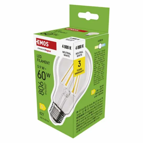 Led sijalica Filament A60 5,9W(60W) 806lm E27 NW Emos ZF5D43 slika 1