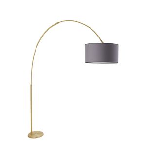 Deve Boynu Eskitme Lambader Silindir Koyu Gri Abajurlu Anthracite Floor Lamp