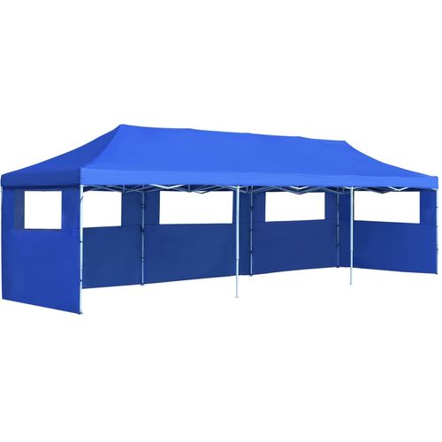 Sklopivi šator za zabave s 5 bočnih zidova 3 x 9 m plavi slika 18