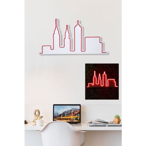 Wallity Ukrasna plastična LED rasvjeta, City Skyline - Red slika 3