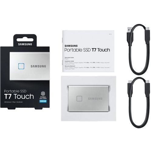 SAMSUNG Portable SSD T7 Touch 500GB slvr MU-PC500S/WW slika 1