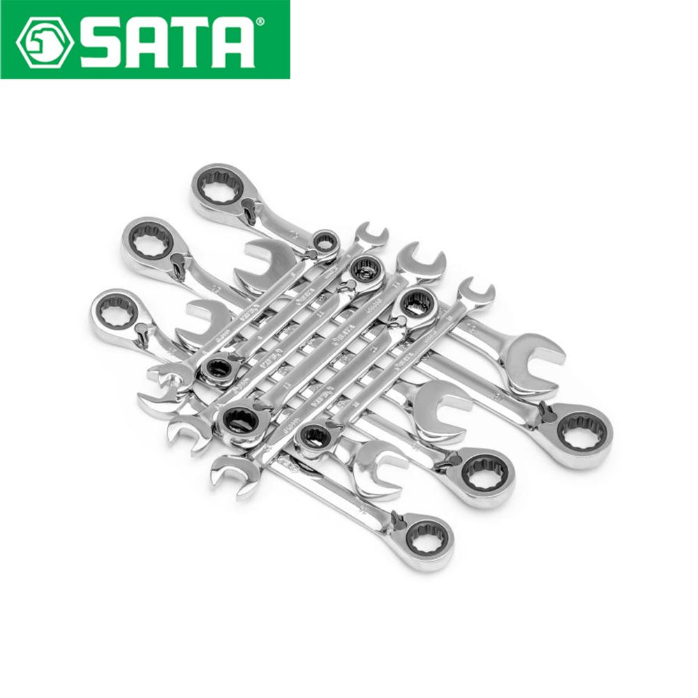 Sata Set viljuškasto-okastih ključeva sa račnom-gedorom i trnom 8-19mm ST08044 slika 1
