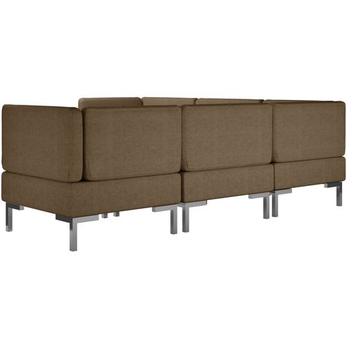 6-dijelni set sofa od tkanine smeđi slika 43