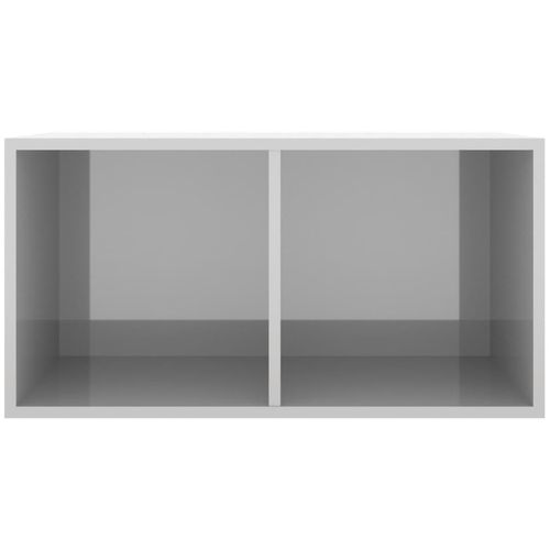 Kutija za pohranu vinilnih ploča sjana siva 71x34x36 cm drvena slika 32