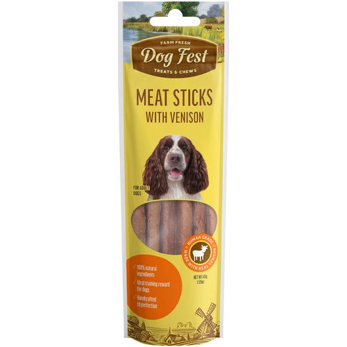 Dog Fest Meat Sticks Venison, poslastica za pse, mesni štapići s divljači, 45 g slika 1