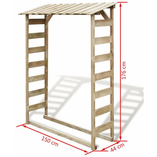 Spremište za drva za ogrjev 150x44x176 cm impregnirana borovina slika 10