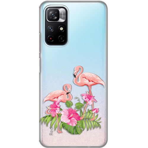Torbica Silikonska Print Skin za Xiaomi Redmi Note 11T 5G/Poco M4 Pro 5G Flamingo slika 1