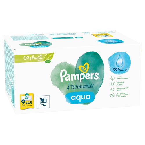 Pampers vlažne maramice Harmonie Aqua 9 x 48 komada  slika 1