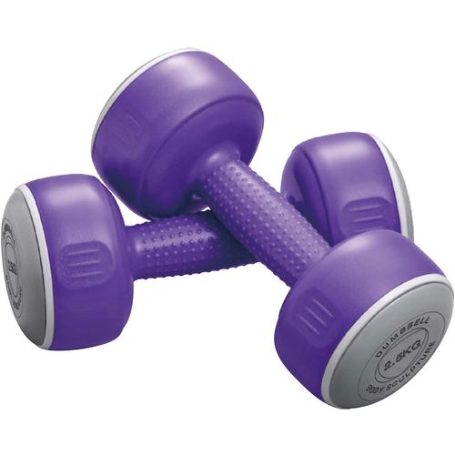 2 x 2,5 kg dumbbell set - LJUBIČASTA slika 1