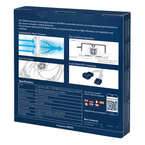 ARCTIC P14 PWM PST CO 140mm 4-pinski ventilator slika 8