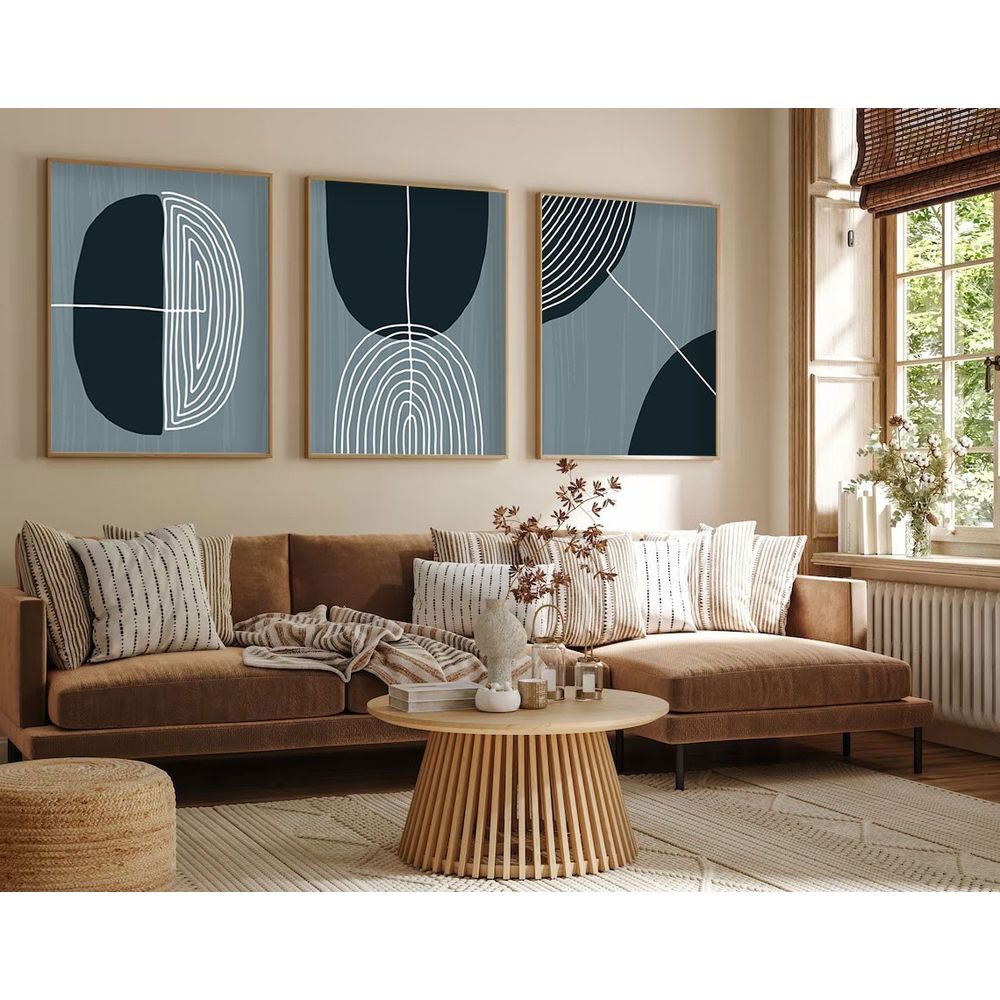 Huhu214 - Dekorativno Slikarstvo u Okviru, 50 x 70 cm, Višebojno (Set od 3 Komada) slika 2