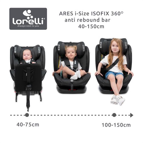 LORELLI ARES autosjedalica i-Size ISOFIX 360,  0-12 godina/0-36 kg/40-150 cm (0+/1/2/3), beige slika 12