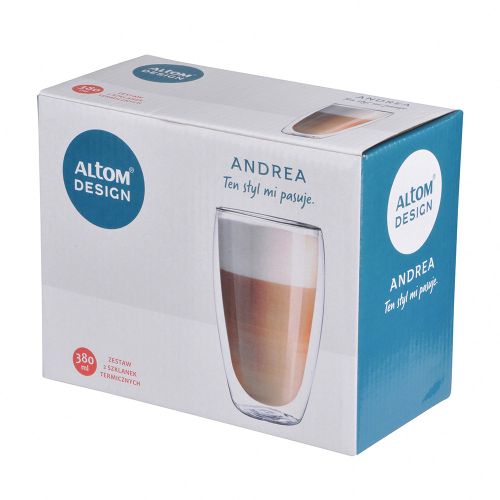 Altom Design Andrea Čaše s Dvostrukim Stijenkama i Termo Dnom, 380 ml (Set od 2 Čaše) slika 8