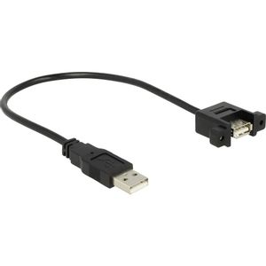 Delock USB kabel USB 2.0 USB-A utikač, USB-A utičnica 0.25 m crna pozlaćeni kontakti 85462