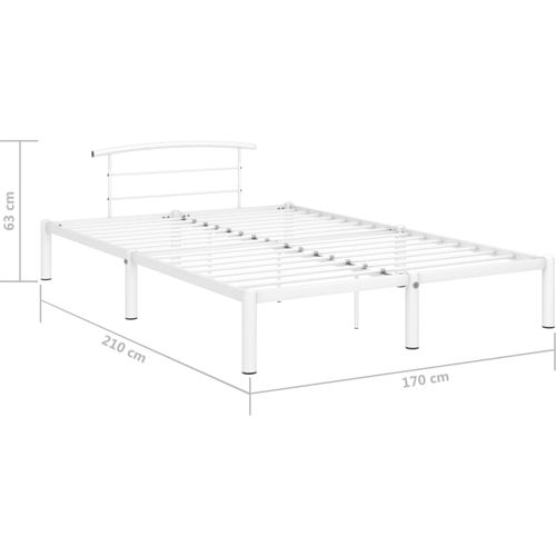 Okvir za krevet bijeli metalni 160 x 200 cm slika 32