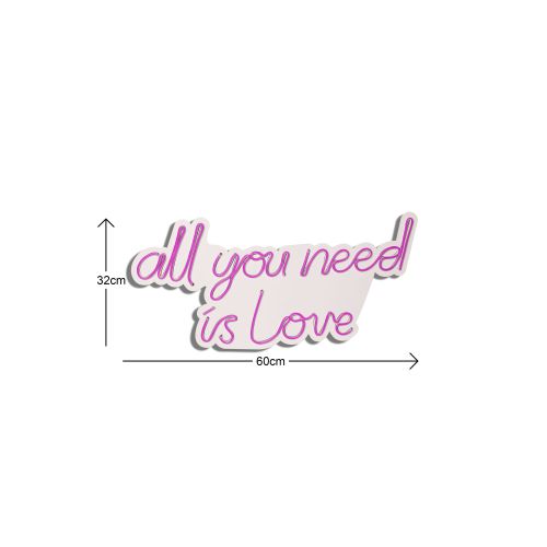 Wallity All You Need is Love - Pink Dekorativno Plastično Led Osvetljenje slika 5