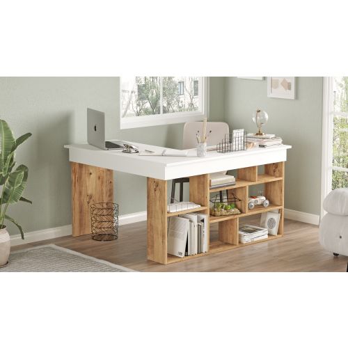 Hanah Home CT5 - AW Atlantic PineWhite Study Desk slika 5