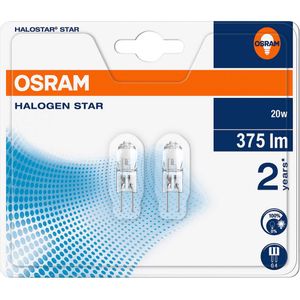 OSRAM halogena žarulja Energetska učinkovitost 2021: G (A - G) G4 33 mm 12 V 20 W toplo bijela utični uznožek prigušivanje osvjetljenja 2 St.