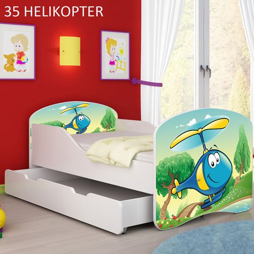 Dječji krevet ACMA s motivom + ladica 140x70 cm 35-helikopter slika 1