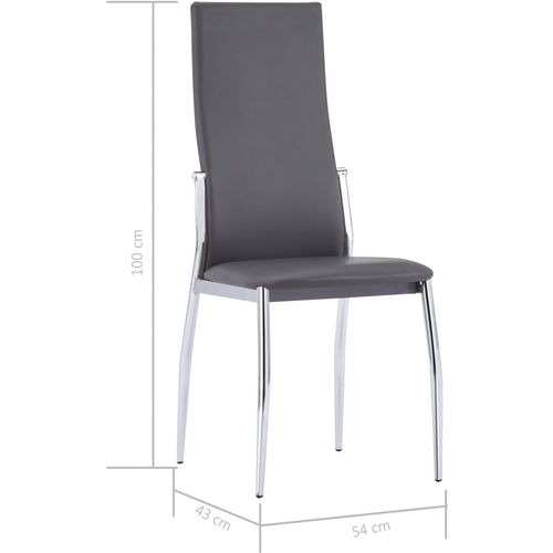 Blagovaonske stolice od umjetne kože 2 kom sive slika 30
