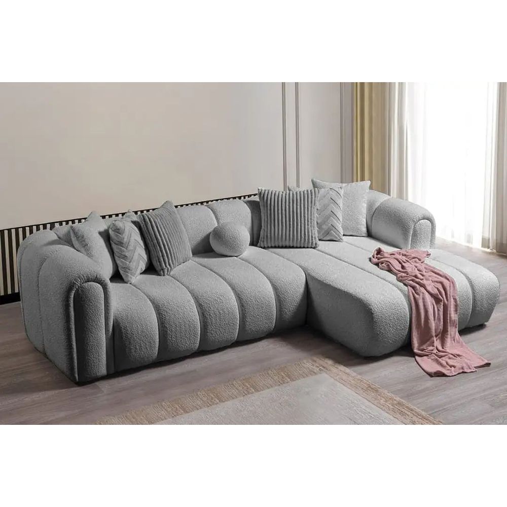 Ugaona Sofa N-Line Desna - boja: siva slika 3