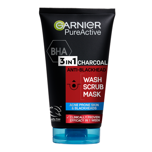 Garnier Pure Active 3u1 charcoal gel za čišćenje + piling + maska 150 ml slika 1