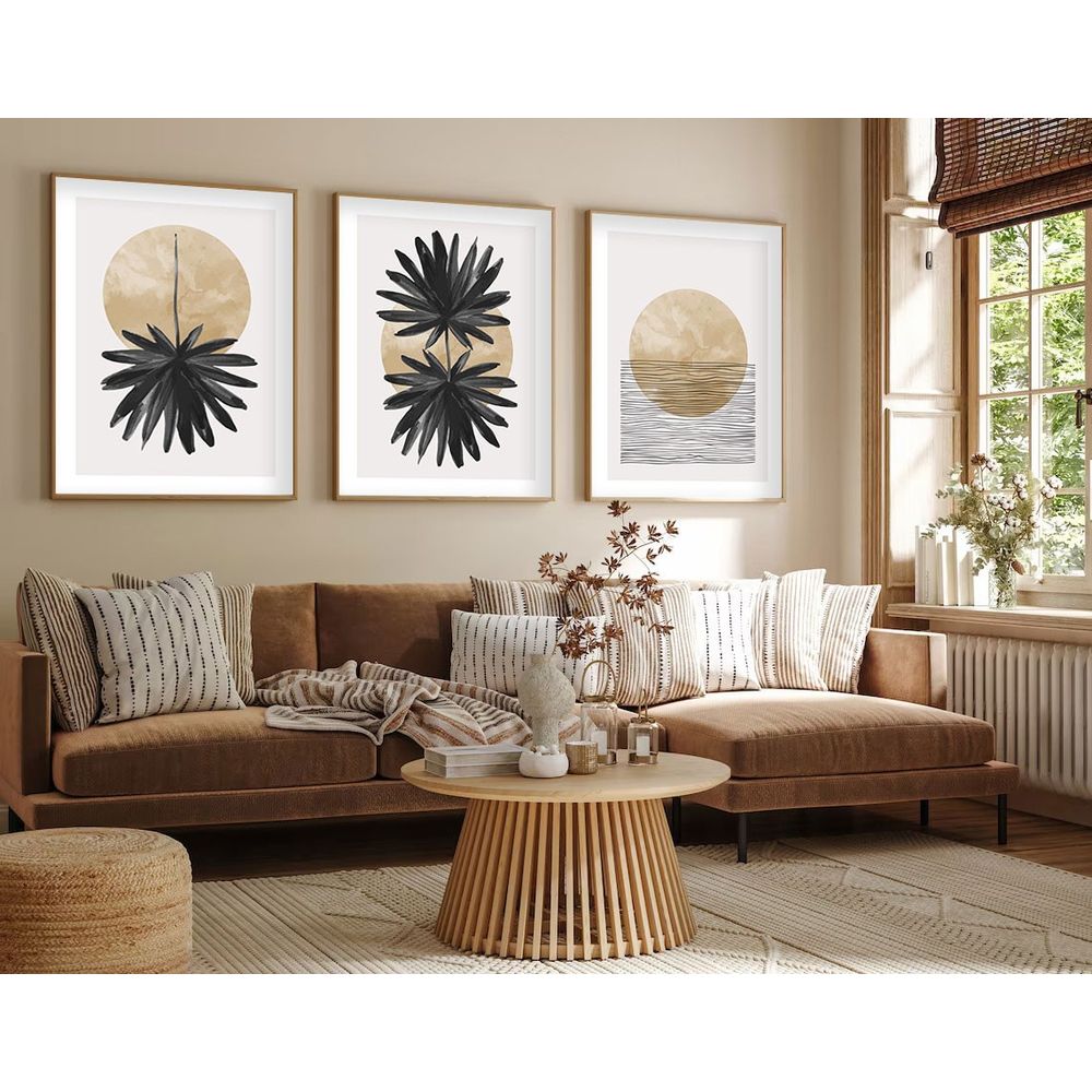 Huhu210 - Dekorativna Slika u Okviru od MDF-a, 50 x 70 cm, Višebojna (Set od 3 Komada) slika 1