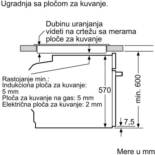 Bosch HBA573BB1 Serija 4, Ugradna rerna, Piroliza, Teleskopske vođice, Crna slika 8