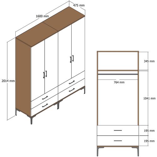 Kumsal TT - Walnut, Cream Walnut
Cream Wardrobe slika 6