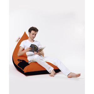 Atelier Del Sofa Vreća za sjedenje, Pyramid Large Double Color Bed Pouf - Orange