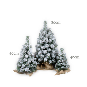 Umjetno božićno drvce – Patuljasto snježno s jutom – 60cm