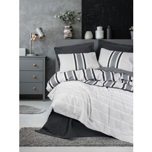 Nobby - Anthracite Anthracite Ranforce Single Quilt Cover Set (FR)
