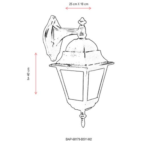 Opviq Vanjska zidna svjetiljka, BAP-68179-BSY-M2 slika 4