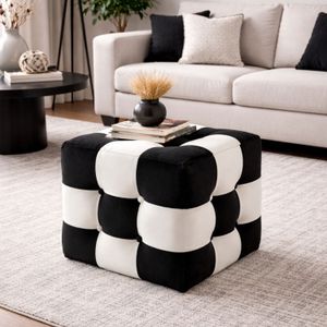Pouffe Patchwork - Crno-bijeli