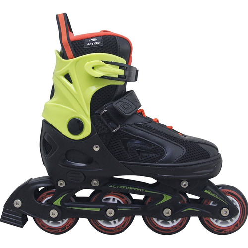 ROLER PW126B-10 BLACK/NEON GREEN ALU L(40-43) ABEC5 PU ACTION 2021 PAR slika 1