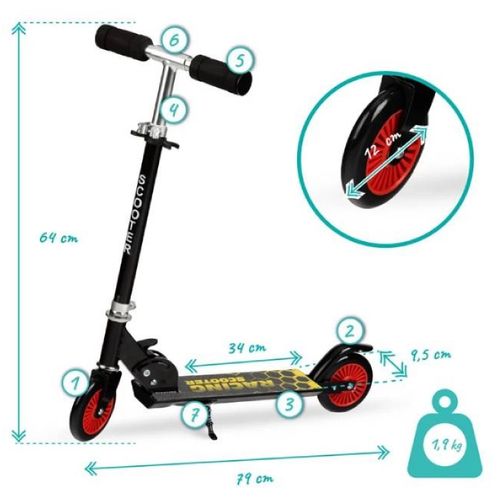 Qkids Flo Trotinet Za Decu Aluminium Black slika 5